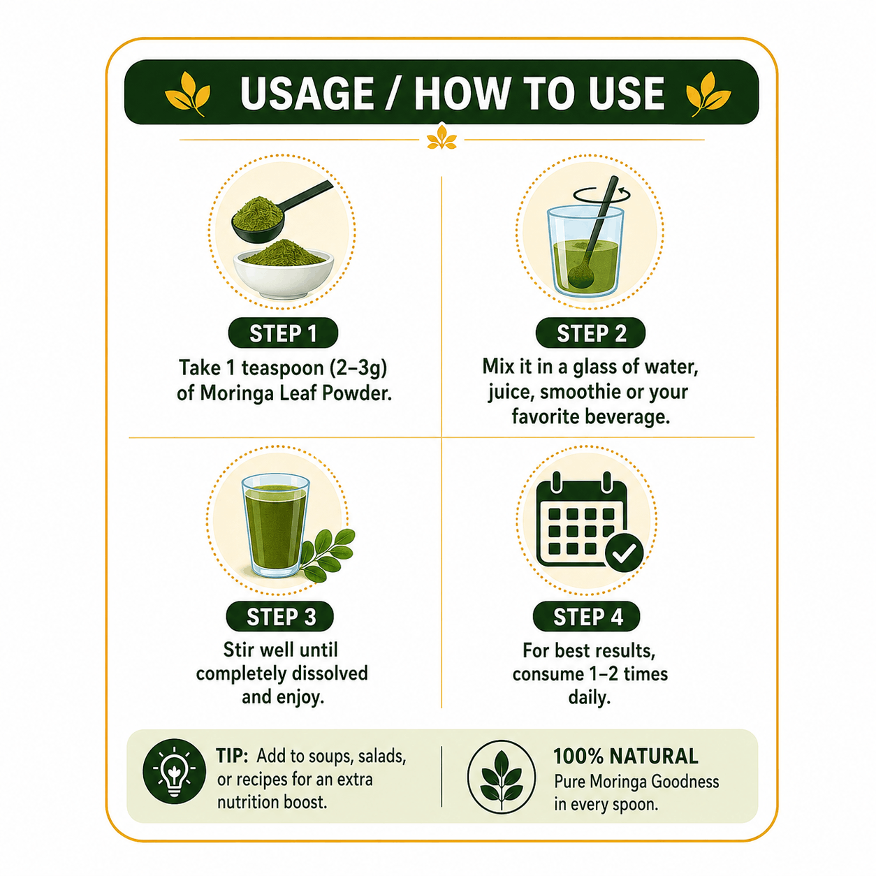 Giranari Organics Moringa Leaf Powder 100 GM | Natural Superfood for Daily Wellness