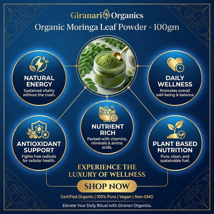 Giranari Organics Moringa Leaf Powder 100 GM | Natural Superfood for Daily Wellness